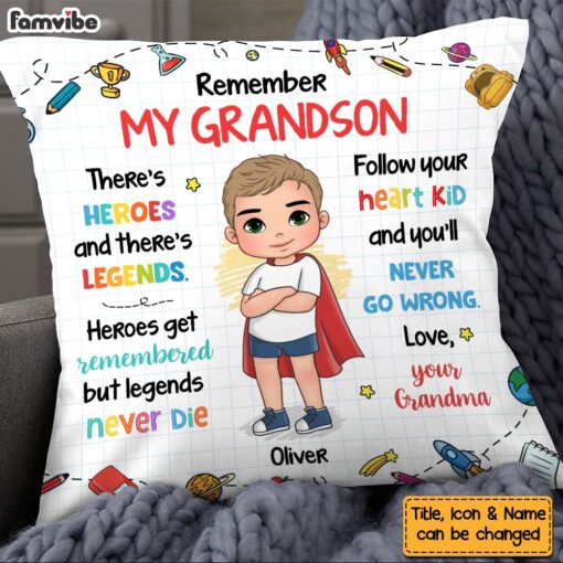 Personalized Gift For Grandson Pillow