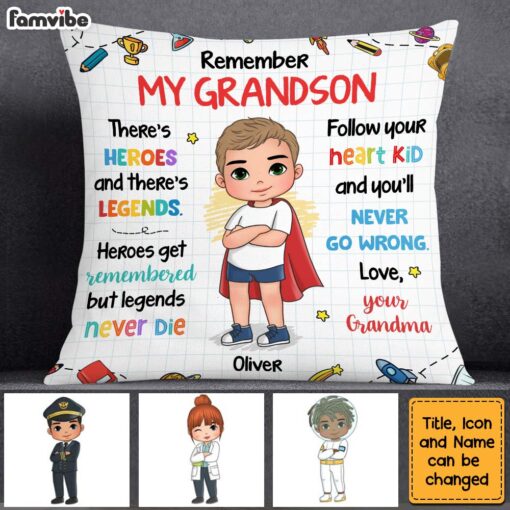 Personalized Gift For Grandson Pillow