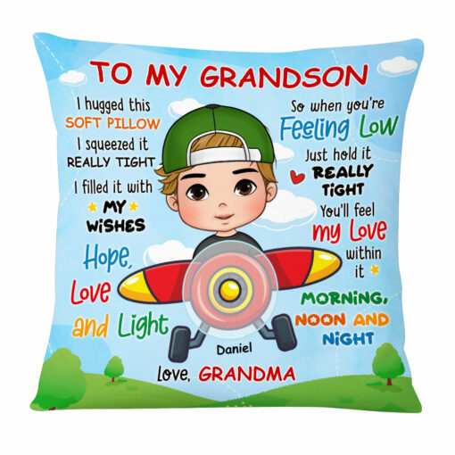 Personalized Gift For Grandson Pilot Pillow