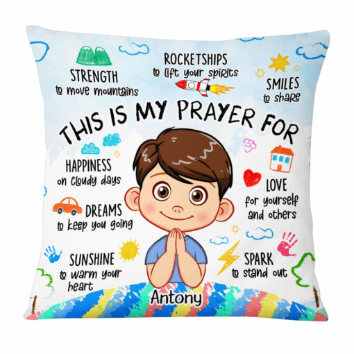 Personalized Gift For Grandson Prayer Pillow