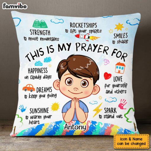 Personalized Gift For Grandson Prayer Pillow