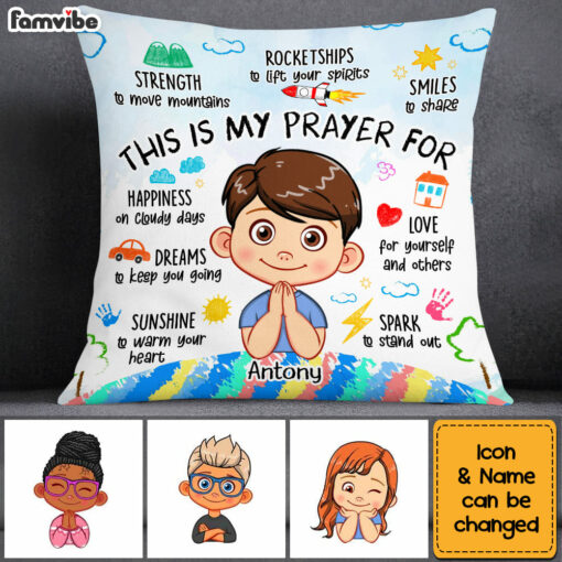 Personalized Gift For Grandson Prayer Pillow