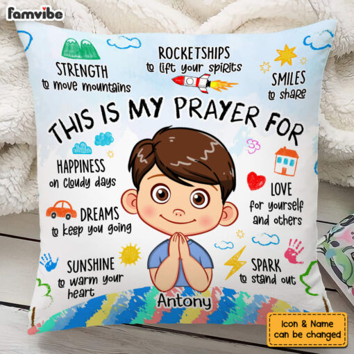 Personalized Gift For Grandson Prayer Pillow