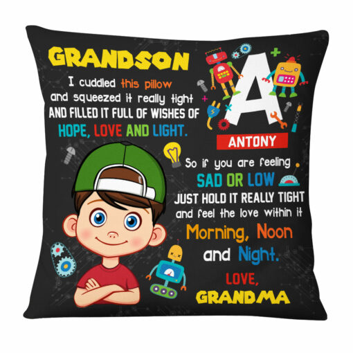 Personalized Gift For Grandson Robot Theme Pillow