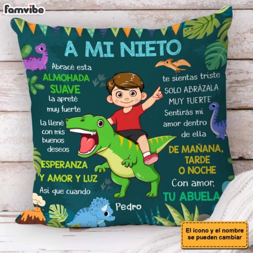 Personalized Gift For Grandson Spanish Hug This Pillow