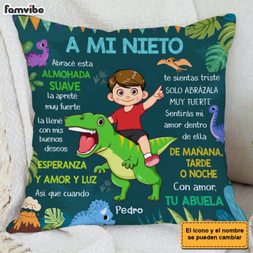 Personalized Gift For Grandson Spanish Hug This Pillow