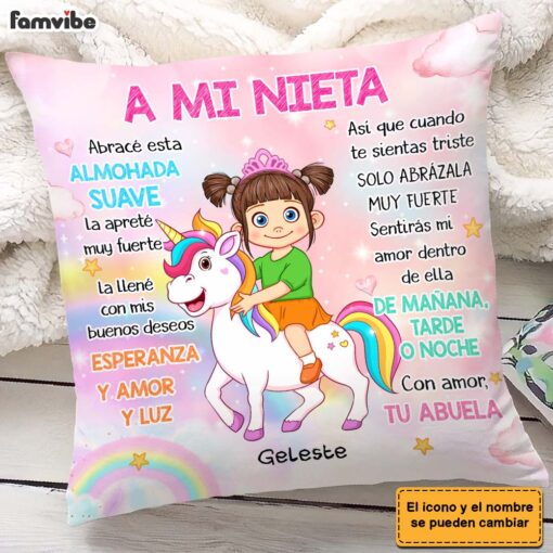 Personalized Gift For Grandson Spanish Hug This Pillow