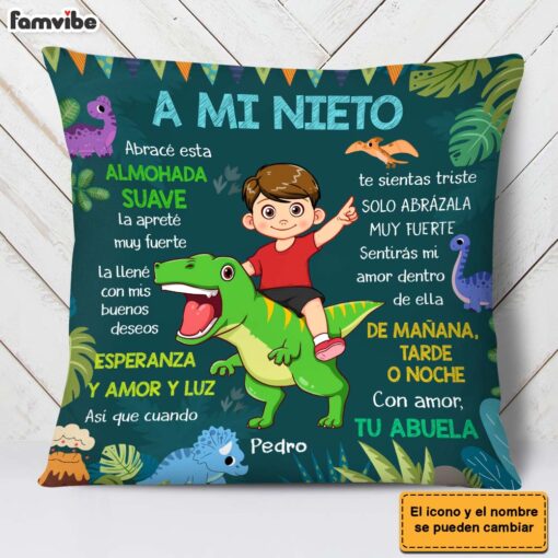 Personalized Gift For Grandson Spanish Hug This Pillow