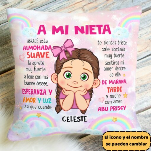 Personalized Gift For Grandson Spanish Pillow