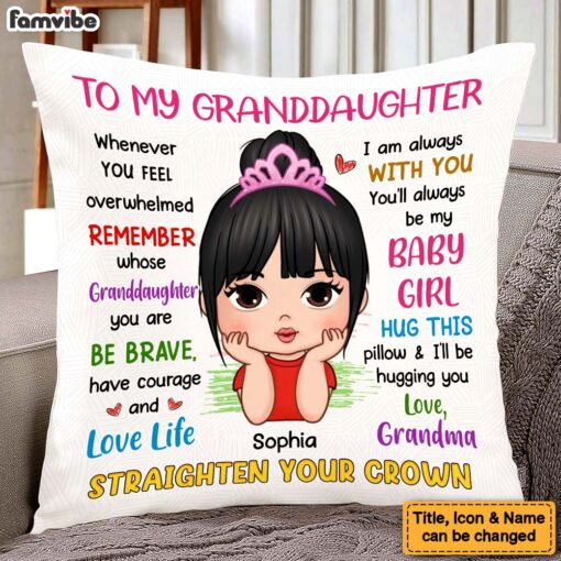 Personalized Gift For Grandson Straighten Your Crown Pillow