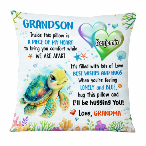 Personalized Gift For Grandson Turtle Inside This Pillow