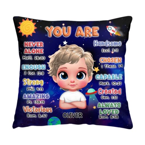 Personalized Gift For Grandson You Are Bible Verses Pillow