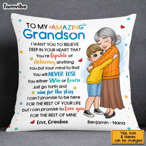 Personalized Gift For Grandson You Are Capable Pillow