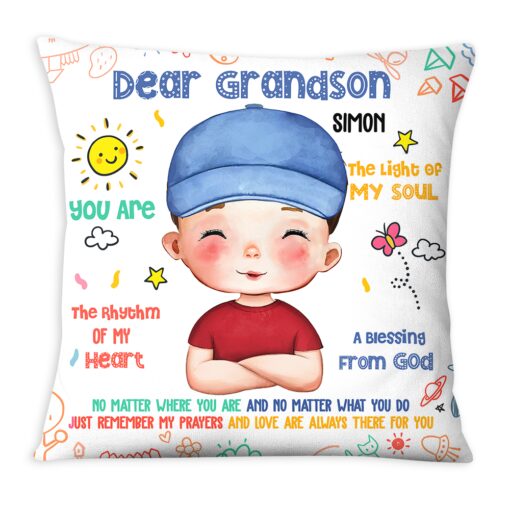 Personalized Gift For Grandson You Are The Rhythm Of My Heart Pillow