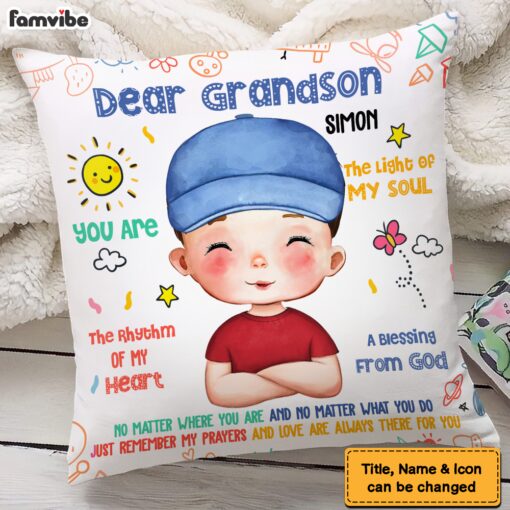 Personalized Gift For Grandson You Are The Rhythm Of My Heart Pillow