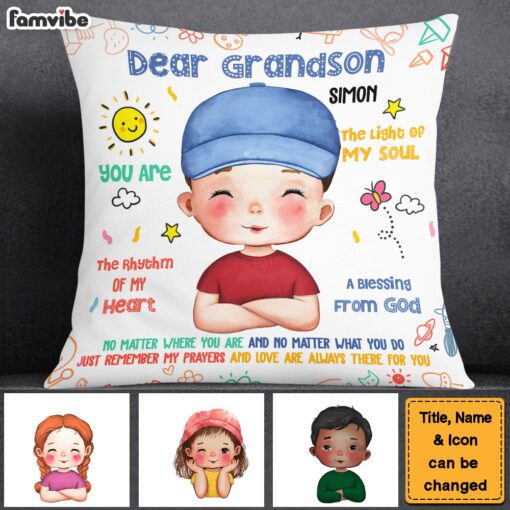 Personalized Gift For Grandson You Are The Rhythm Of My Heart Pillow