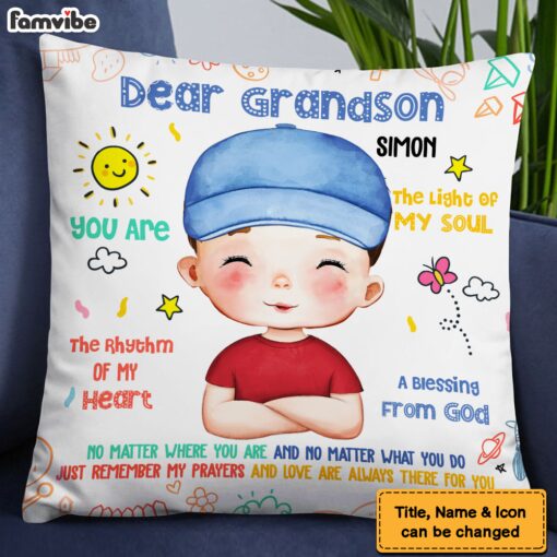 Personalized Gift For Grandson You Are The Rhythm Of My Heart Pillow