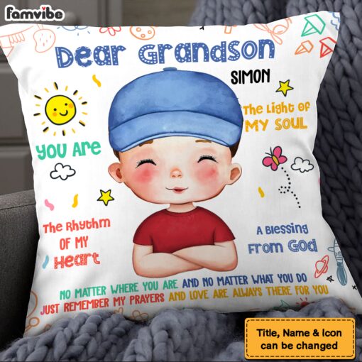 Personalized Gift For Grandson You Are The Rhythm Of My Heart Pillow