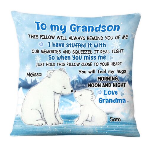 Personalized Gift For Grandson You Will Feel My Hugs Pillow