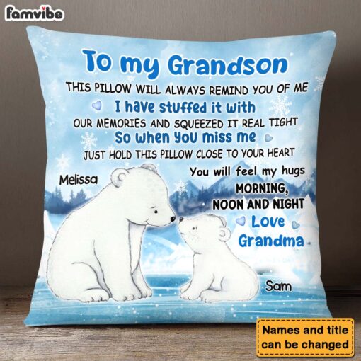 Personalized Gift For Grandson You Will Feel My Hugs Pillow