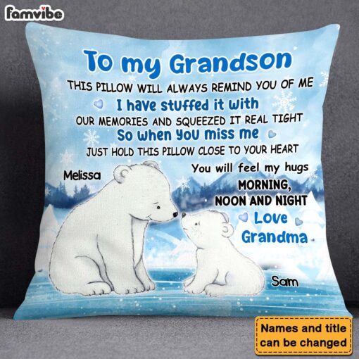 Personalized Gift For Grandson You Will Feel My Hugs Pillow