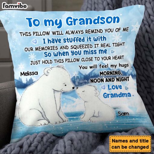 Personalized Gift For Grandson You Will Feel My Hugs Pillow