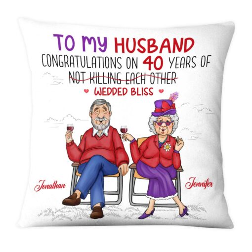 Personalized Gift For Husband Couple 40 Years Anniversary Pillow