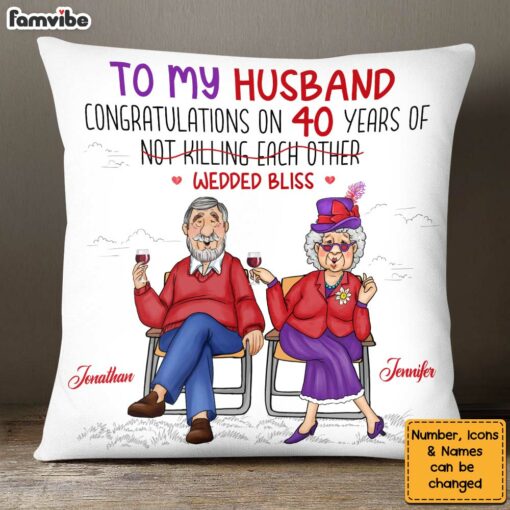 Personalized Gift For Husband Couple 40 Years Anniversary Pillow