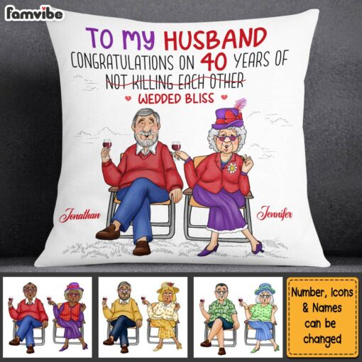 Personalized Gift For Husband Couple 40 Years Anniversary Pillow