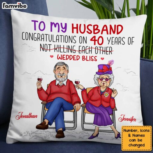 Personalized Gift For Husband Couple 40 Years Anniversary Pillow