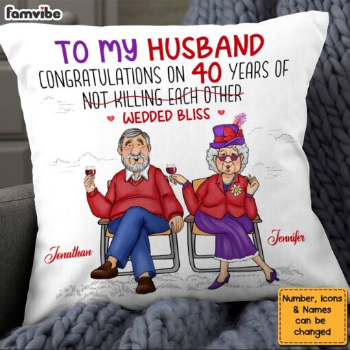 Personalized Gift For Husband Couple 40 Years Anniversary Pillow