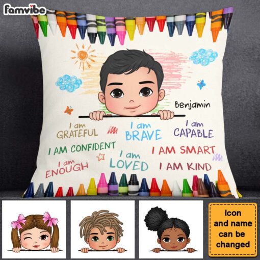 Personalized Gift For Kid Affirmation Pillow