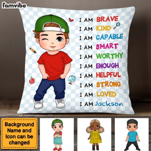 Personalized Gift For Kid Back To School Affirmation Pillow