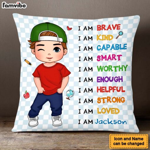 Personalized Gift For Kid Back To School Affirmation Pillow