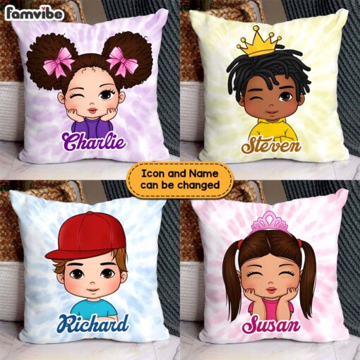 Personalized Gift For Kids Colorful Tie Dye Pillow