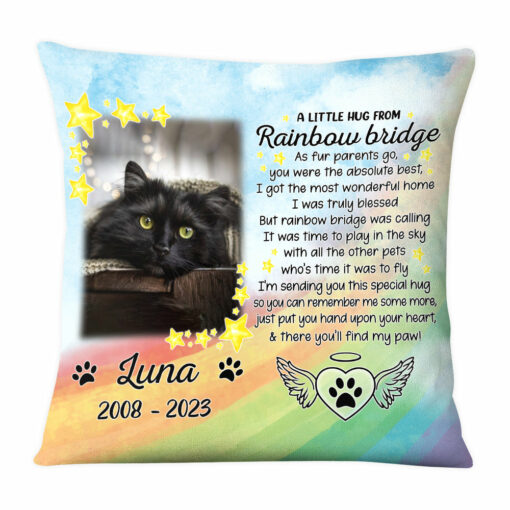 Personalized Gift For Loss Beloved Pet Rainbow Bridge Was Calling Pillow