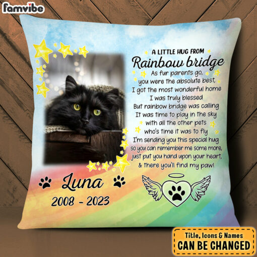 Personalized Gift For Loss Beloved Pet Rainbow Bridge Was Calling Pillow