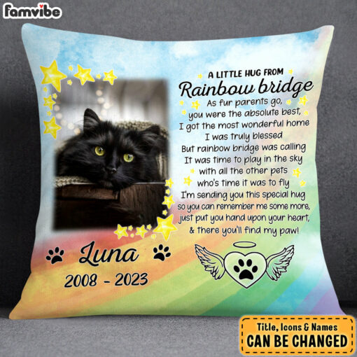 Personalized Gift For Loss Beloved Pet Rainbow Bridge Was Calling Pillow