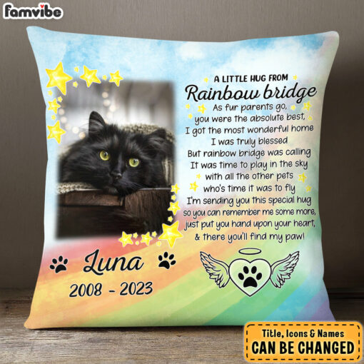 Personalized Gift For Loss Beloved Pet Rainbow Bridge Was Calling Pillow