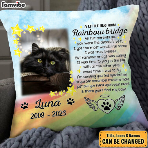 Personalized Gift For Loss Beloved Pet Rainbow Bridge Was Calling Pillow