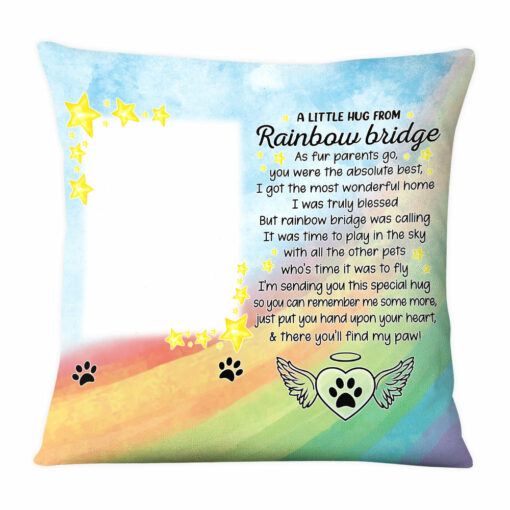 Personalized Gift For Loss Beloved Pet Rainbow Bridge Was Calling Pillow