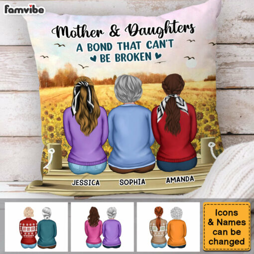 Personalized Gift For Mom Daughter A Bond That Can’t Be Broken Pillow