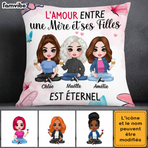 Personalized Gift For Mom Daughter French Pillow