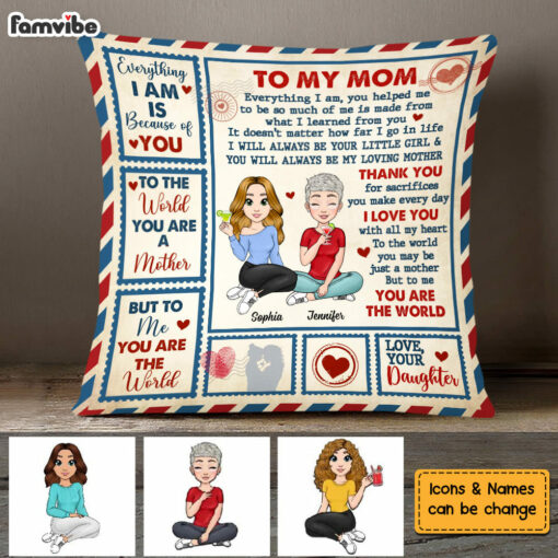 Personalized Gift For Mom No Matter How Far Pillow