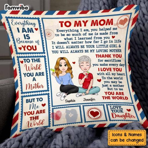 Personalized Gift For Mom No Matter How Far Pillow