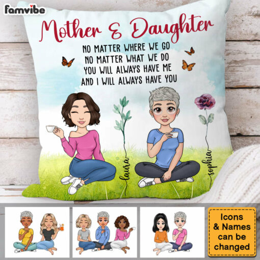 Personalized Gift For Mother And Daughter Pillow