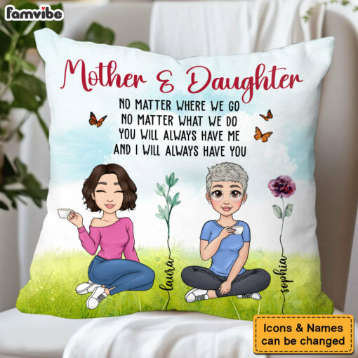 Personalized Gift For Mother And Daughter Pillow