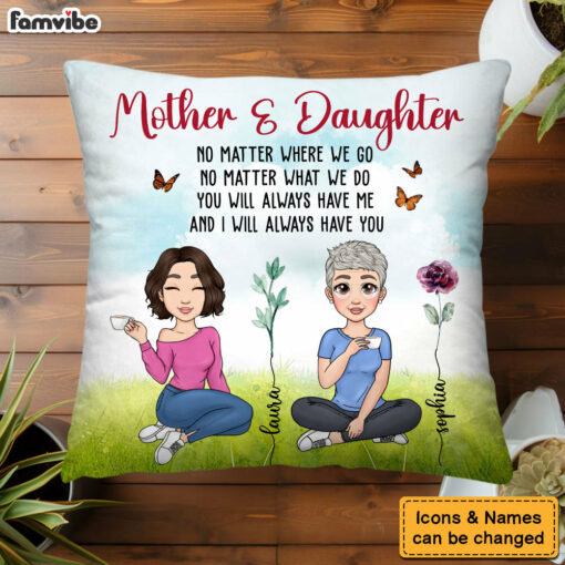 Personalized Gift For Mother And Daughter Pillow