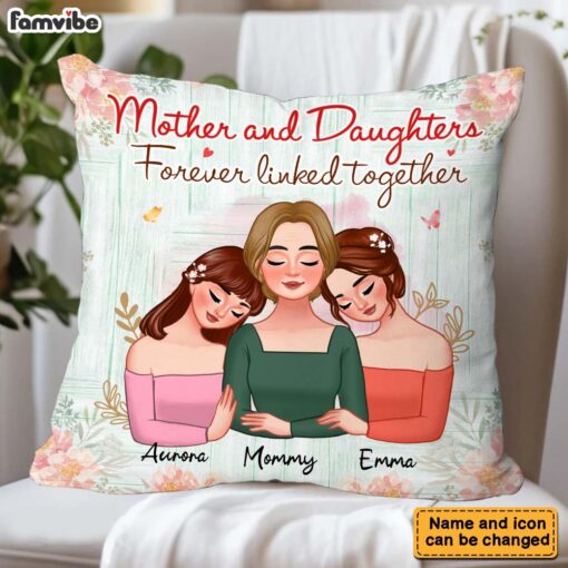 Personalized Gift For Mother And Daughters Pillow