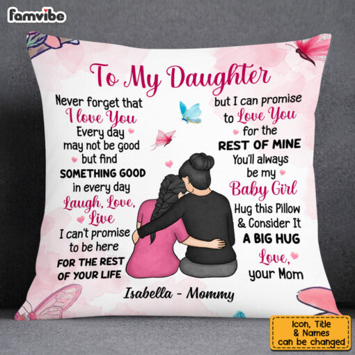 Personalized Gift For My Daughter Butterfly Hug This Pillow